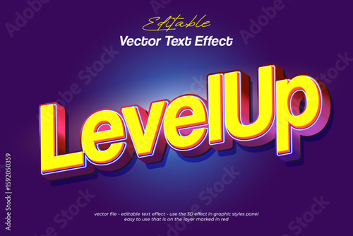 Level Up with 3d vector text effect