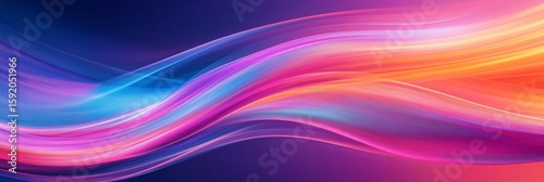 Vibrant digital artwork of flowing colors with a neon glow effect.