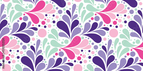 abstract leaf motif pattern with dot background
