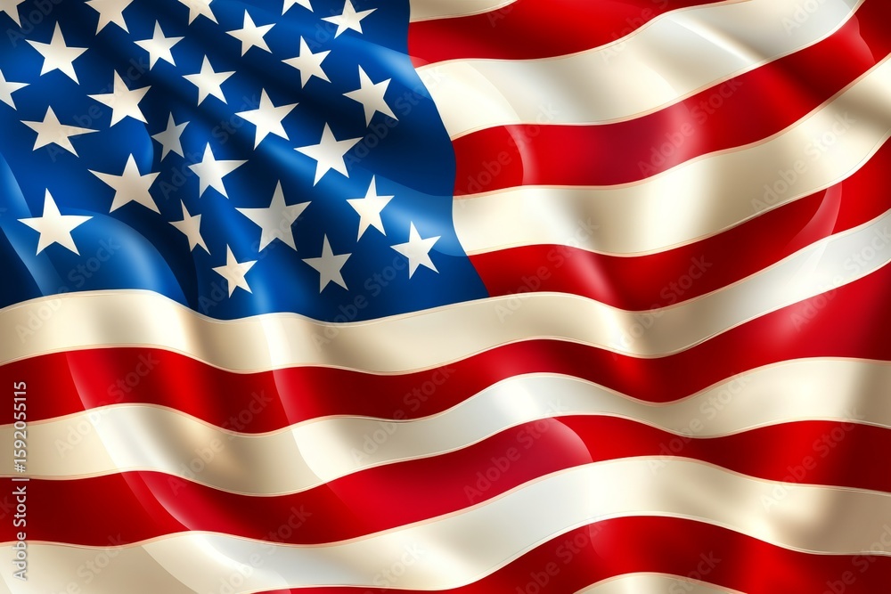 Obraz premium Flying patriotic American flag.