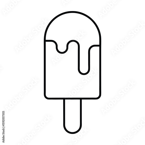 Outline popsicle icon frozen treat vector on white background