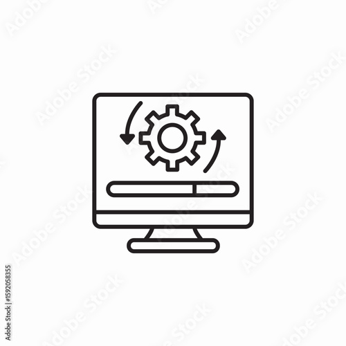 desktop update icon sign vector