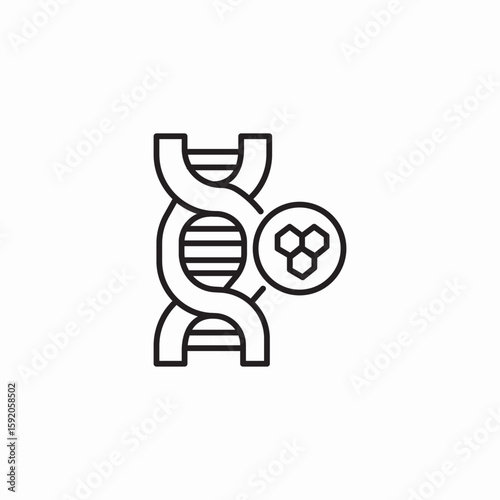 dna chain icon sign vector