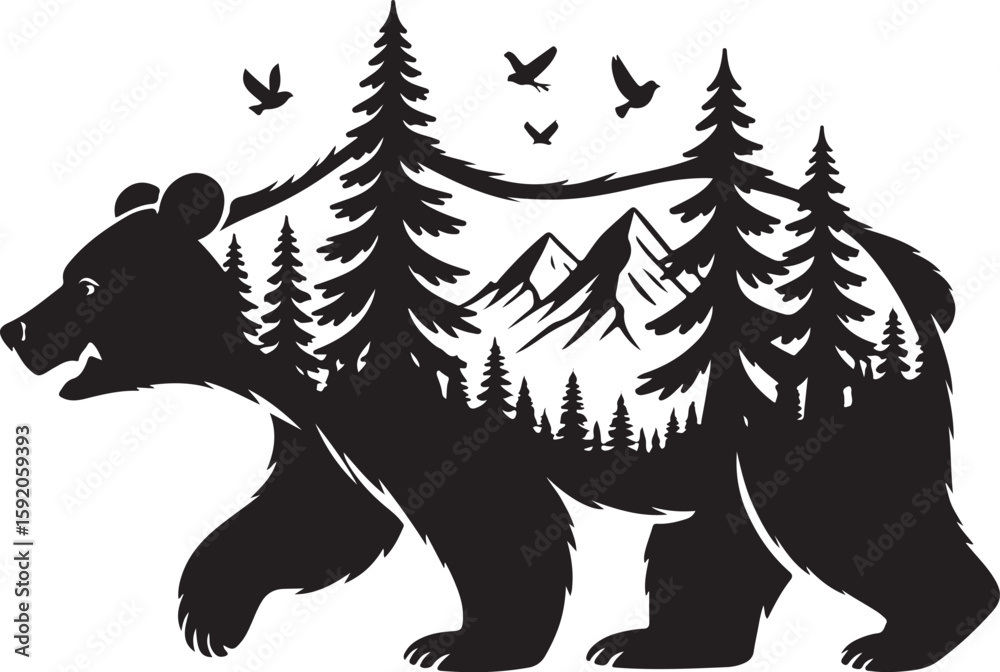 Fototapeta Powerful Grizzly Bear Silhouette

Gentle Brown Bear Illustration

Majestic Wild Bear Vector

Minimalist Polar Bear Design

Fierce Black Bear Outline