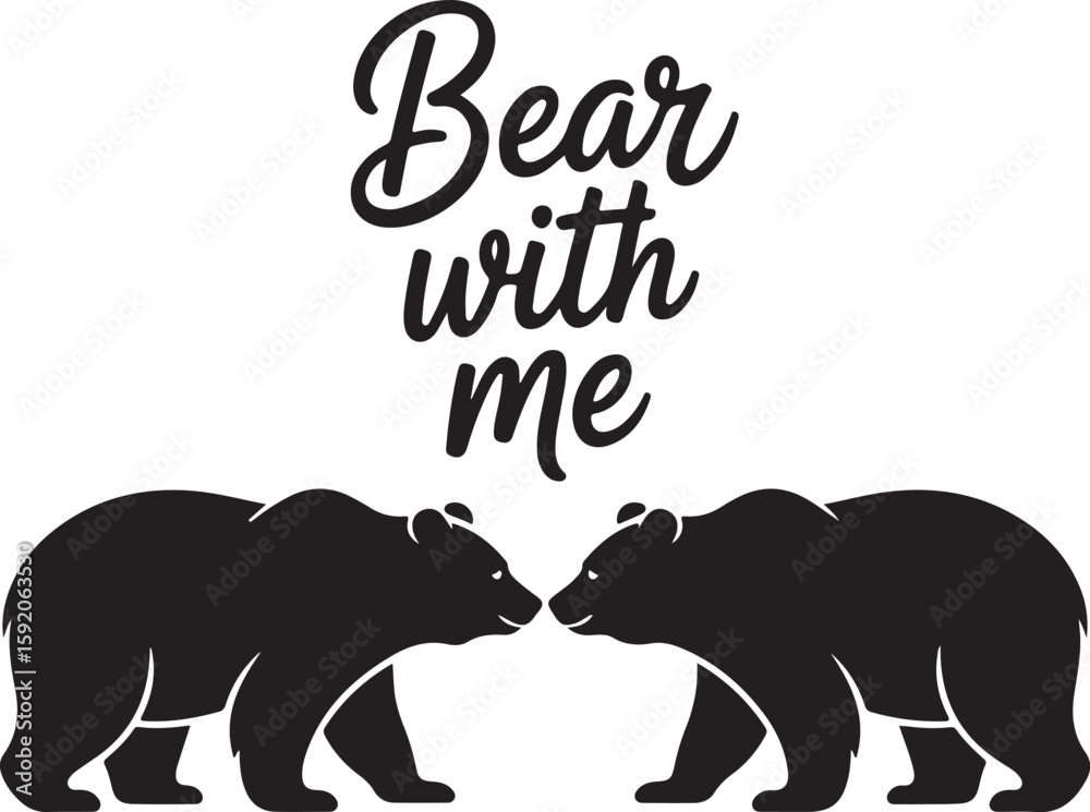 Fototapeta premium Powerful Grizzly Bear SilhouetteGentle Brown Bear IllustrationMajestic Wild Bear VectorMinimalist Polar Bear DesignFierce Black Bear Outline