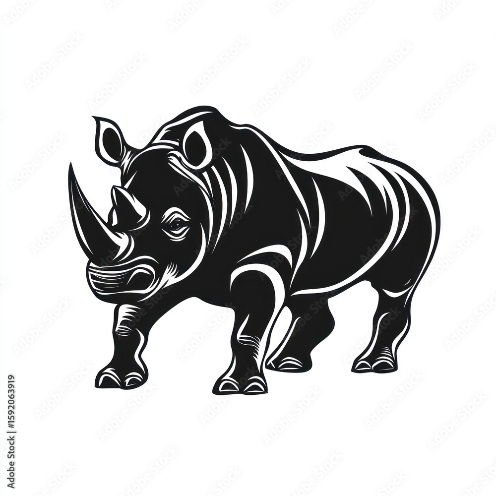 Obraz premium Silhouetted rhinoceros