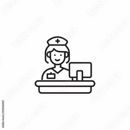 nurse desk icon sign vector