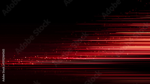 赤い光のラインが水平に流れる未来的なスピード背景