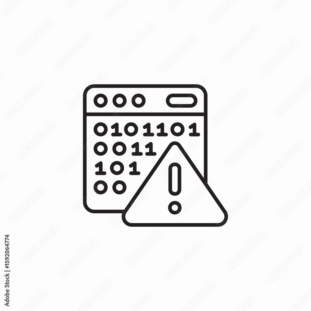 program code warning icon sign vector program code warning icon sign vector