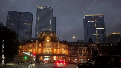July 12, 2025. Chiyoda-ku, Tokyo, Japan.Fantastic Tokyo Station Marunouchi Station Square at night