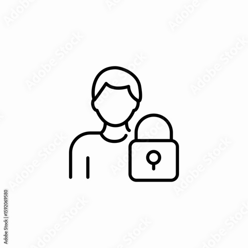 account user lock icon sign vector