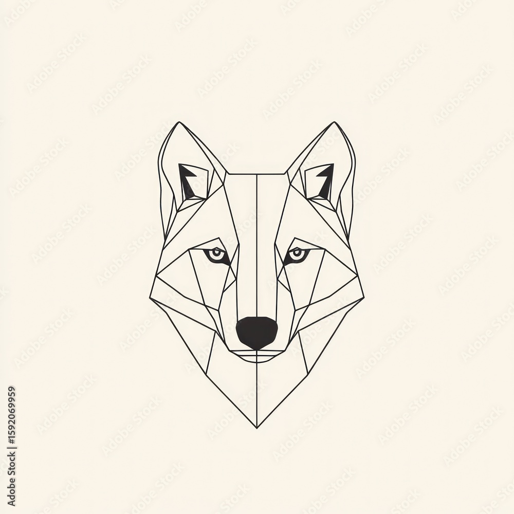 Fototapeta premium Geometric wolf head illustration