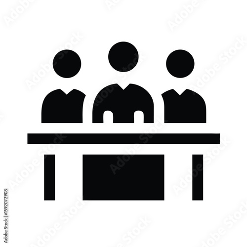 Jury panel vector icon illustration representing legal system court trial and justice decision making process