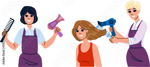 haircut hairdresser woman vector