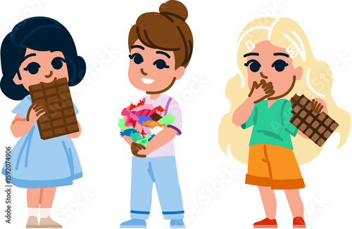 treat kid girl chocolate vector