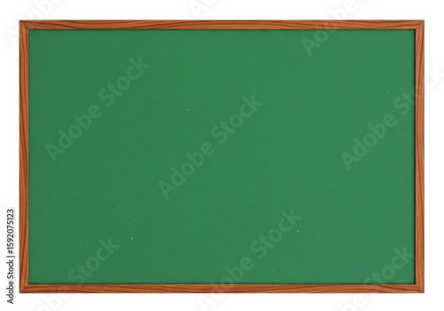 Blank green board with wooden frame for school home or office