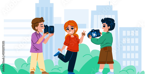 lighting photography hobby kid vector