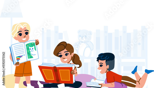 literature reading books hobby kid vector