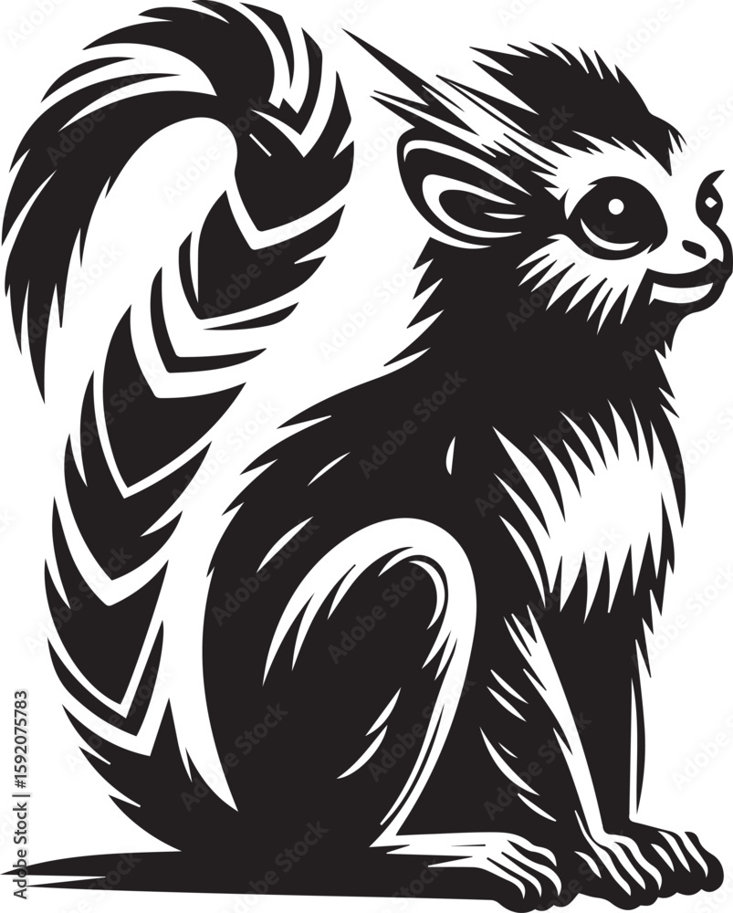 Obraz premium Vector Art of Monkey Sitting