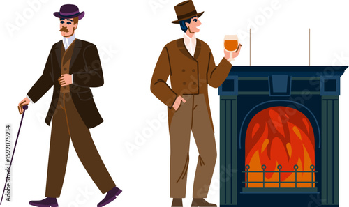 society victorian gentleman vector