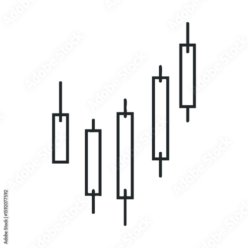 Candlestick chart showing upward trend in financial analysis