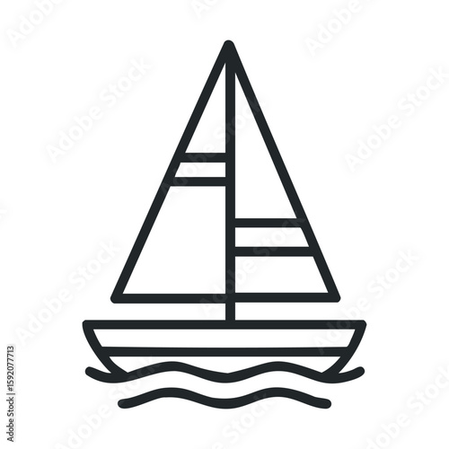 Simple sailing boat design for nautical themes and branding