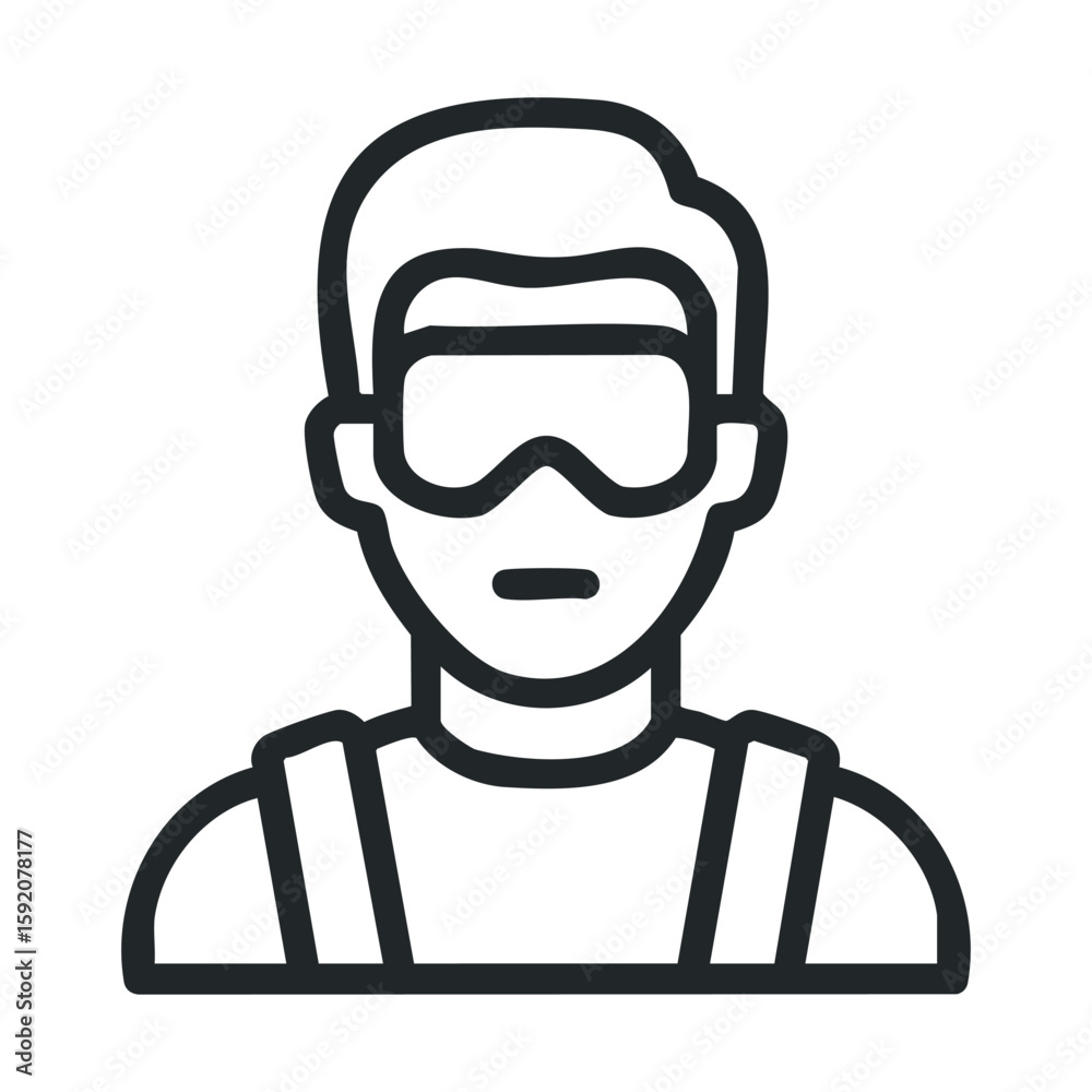 Worker wearing protective gear for safety in industrial environment Worker wearing protective gear for safety in industrial environment