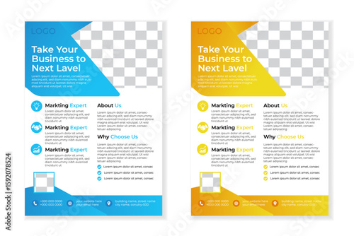 A4 flyer design template, corporate flyer, business flyer design, modren layout, poster, flyer in A4 with colorful business proposal, cover page