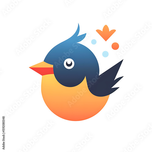 Simple Illustration of Bird on White Background