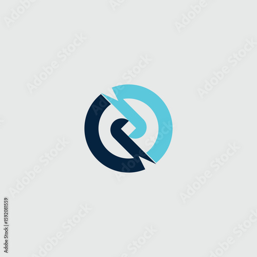 interlocking Circles, Minimalist Logo Design, Connection Symbol Artwork