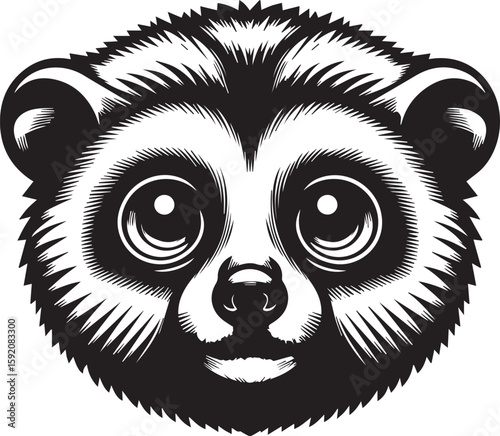 Artistic Raccoon Face