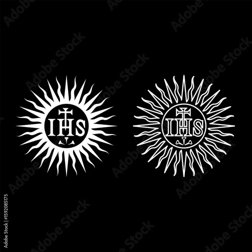 Obraz na plátne Jesuit symbol Christian concept sign set icon white color vector illustration im
