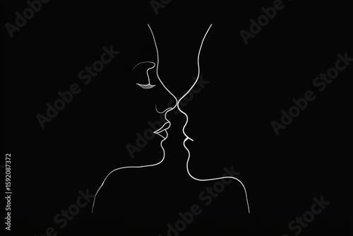 Abstract line art celebrating human connection and friendship through minimal design.
