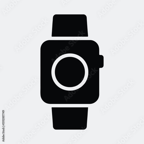 Silhouette smartwatch icon minimal style vector illustration