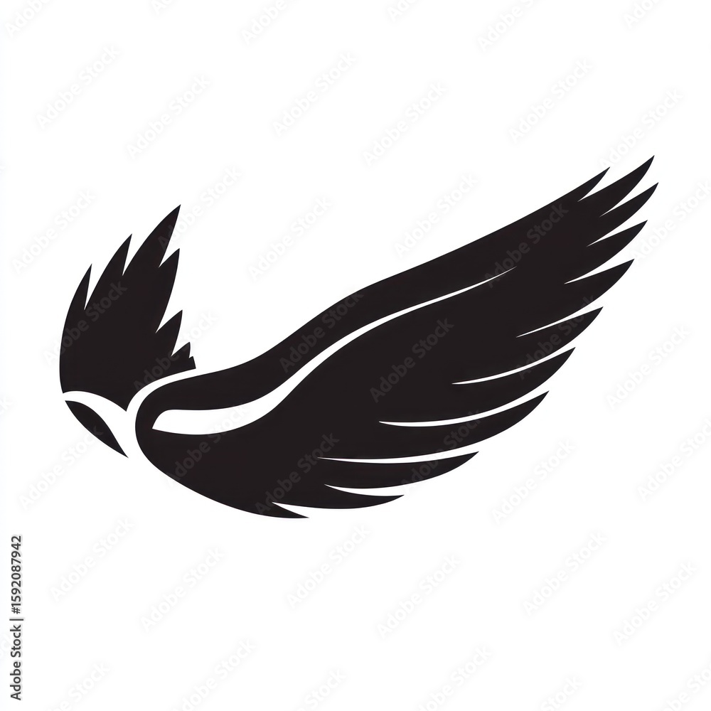 Obraz premium Stylized black wing graphic