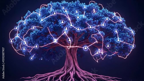 Family tree genealogy network connection concept