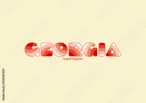 georgia typography wordmark background vector design