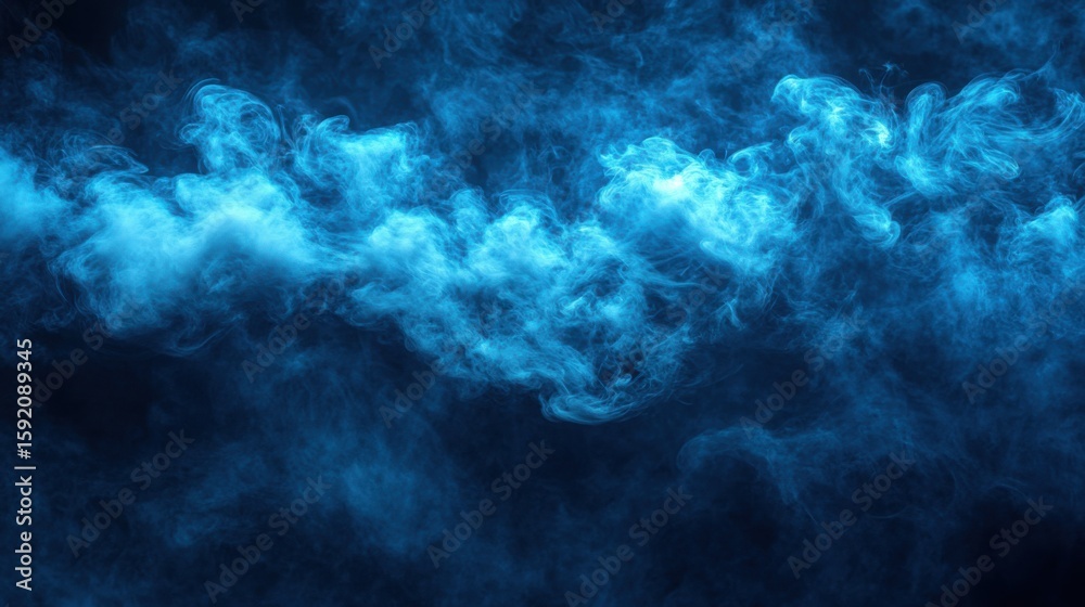Fototapeta premium Abstract Blue Smoke on Dark Background