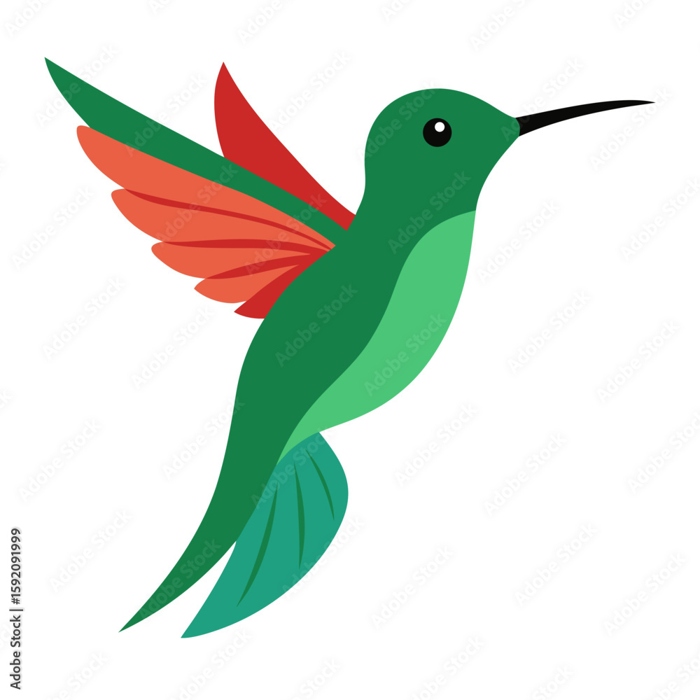 Obraz premium Hummingbird vector illustration perfect for posters, icon, t-shirts, cards, wall art prints and ai design.