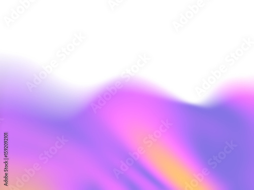Abstract blurry gradient wavy backdrop. Fluid liquid element. Soft light blob with aura gradation. Blended vibrant multicolor wave