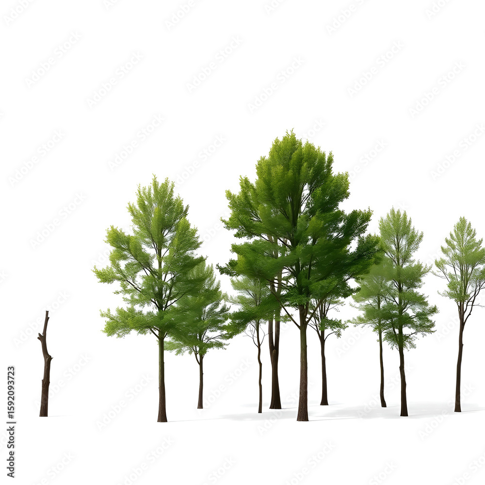 Obraz premium trees on white background