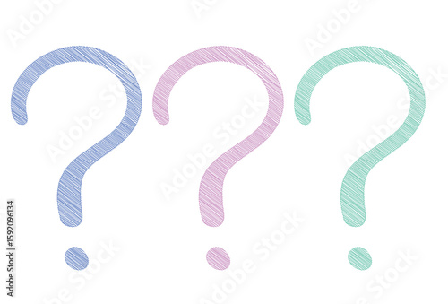 hand drawn doodle question marks