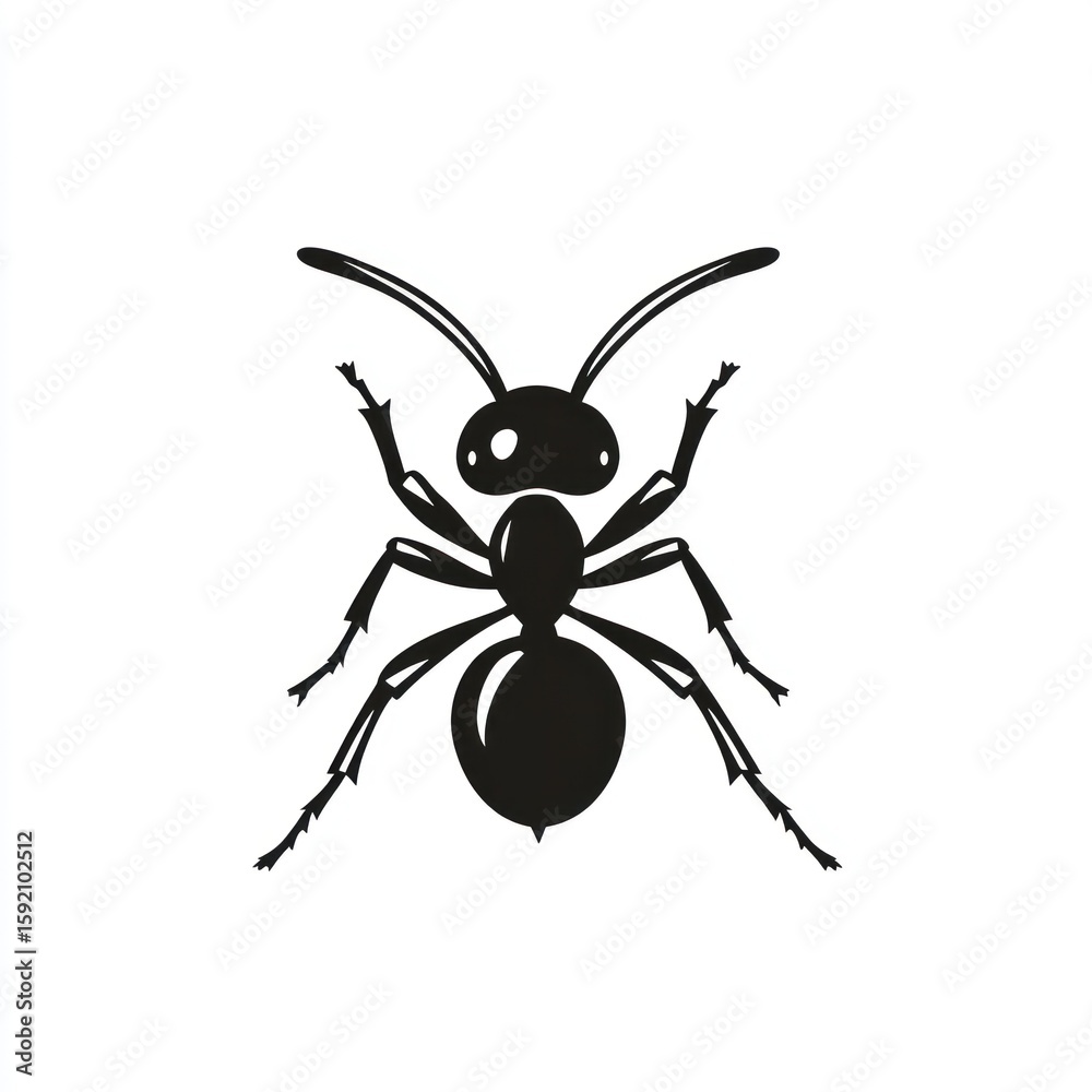 Fototapeta premium Simple black ant silhouette (1)