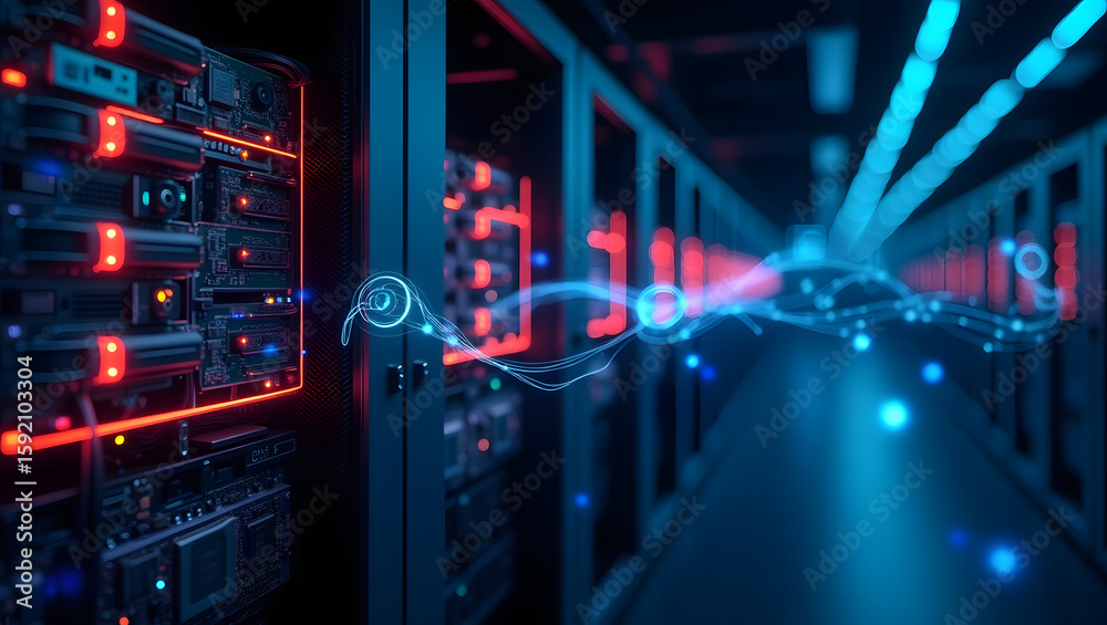 Obraz premium binary code tunnel