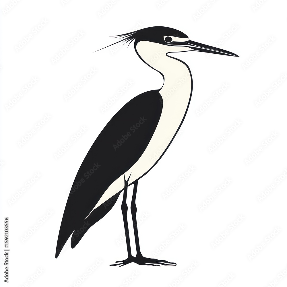Fototapeta premium Profile view of a wading bird
