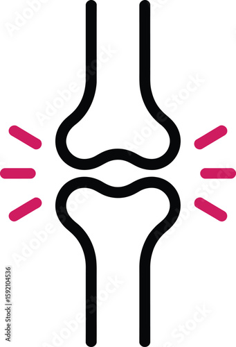 Knee joint pain icon arthritis rheumatism medical symbol vector illustration