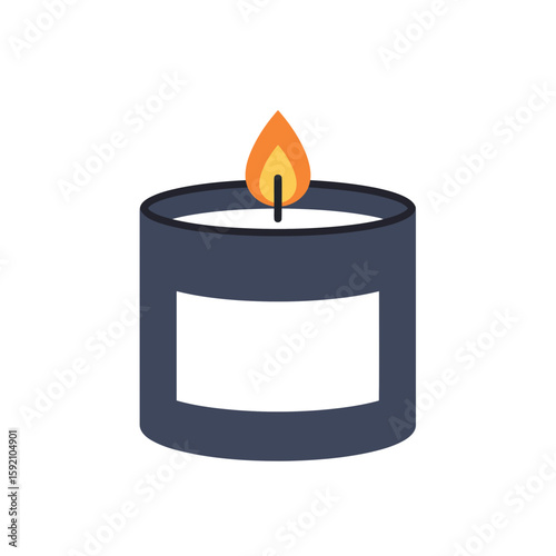 A minimalist soy candle vector icon for handmade crafts