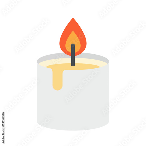 A minimalist soy candle vector icon for handmade crafts