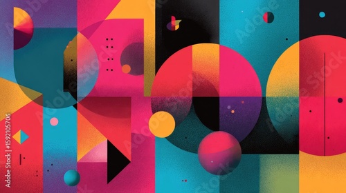 Abstract geometric shapes in vibrant colors