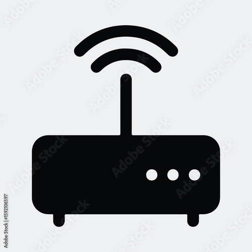 Silhouette wifi router simple icon modern communication vector illustration